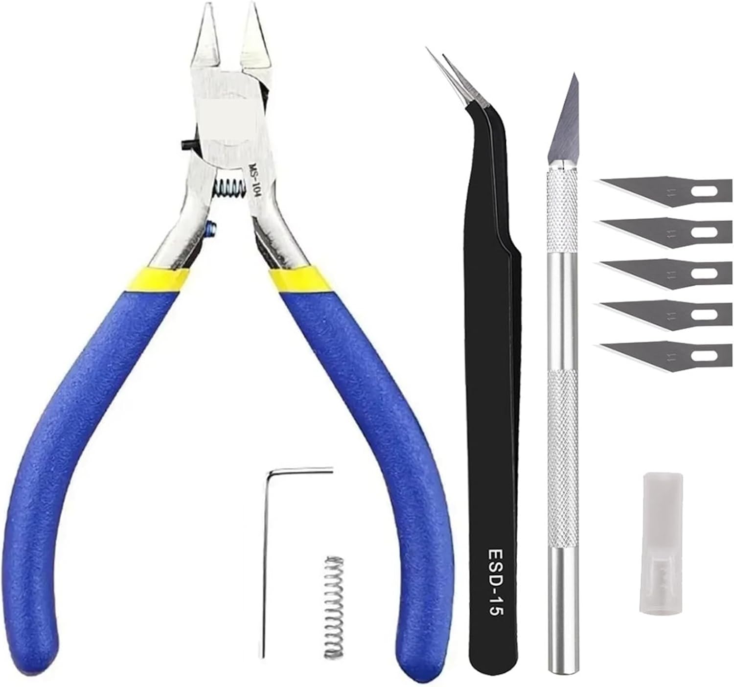1pc MS-104 Single Edged Model Pliers Plastic Thin Blade Plier Scissors Cutting Tool for Toy Craft DIY Accessories(MS-104 Set)
