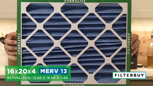 Image of Filterbuy 16x20x4 Air Filter MERV 13 Smoke & Allergy Defense (4-Pack) | Electrostatic Pleated HVAC AC Furnace Filters Replacement, Made in USA (Actual Size: 15.50 x 19.50 x 3.63)