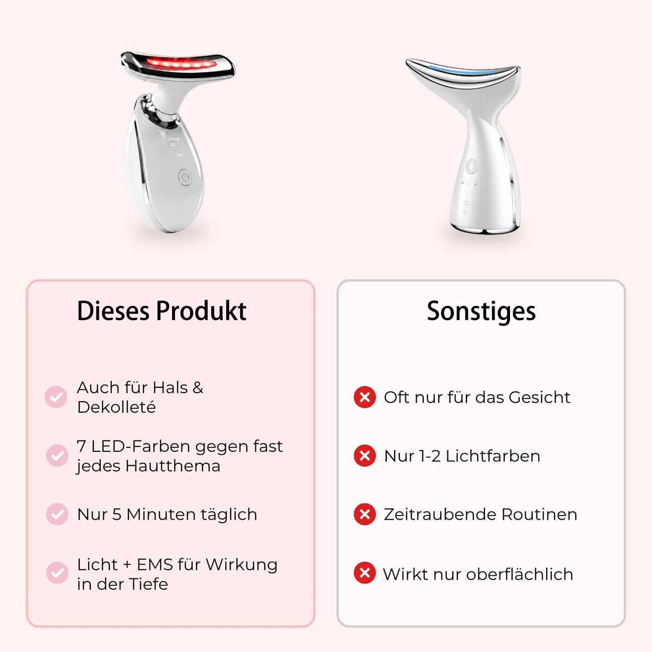7-in-1 Gesichtsmassagegerät mit EMS & LED – Hautstraffung & Anti-Falten