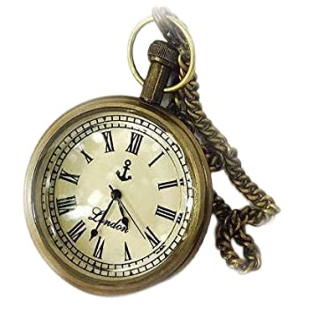 MHE Vintage Style of London with Roman Numeral Pocket Mens and Womens Watch (Brass Colour) (B07PH3ZJQB) Amazon Price History, Amazon Price Tracker