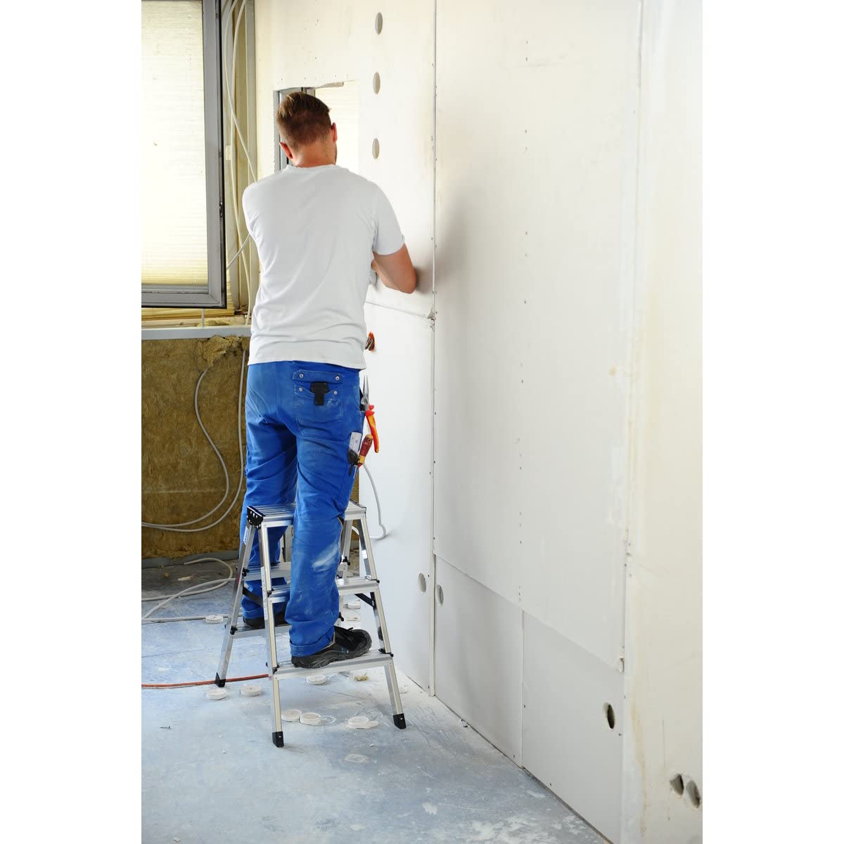 STUFEN-DOPPELLEITER 2X3 STUFEN ALU