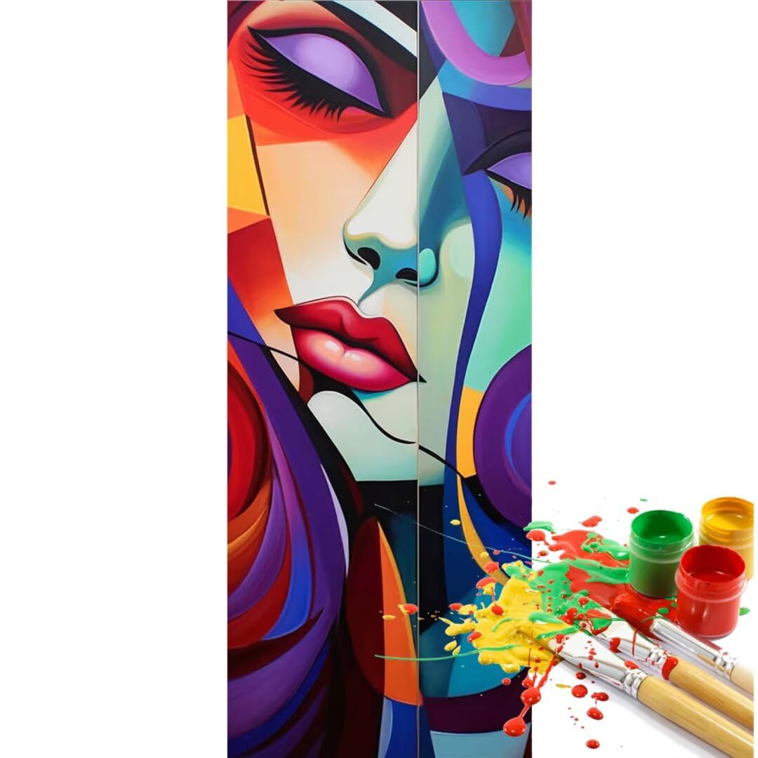 Pintar por Numeros Adultos Abstracto Cara 120 X 50cm, Acrílico Cuadros para Pintura por Numeros Kit Manualidades Adultos, DIY Paint by Numbers para Decoración del Hogar Pared Regalos (Sin Marco)-YH498