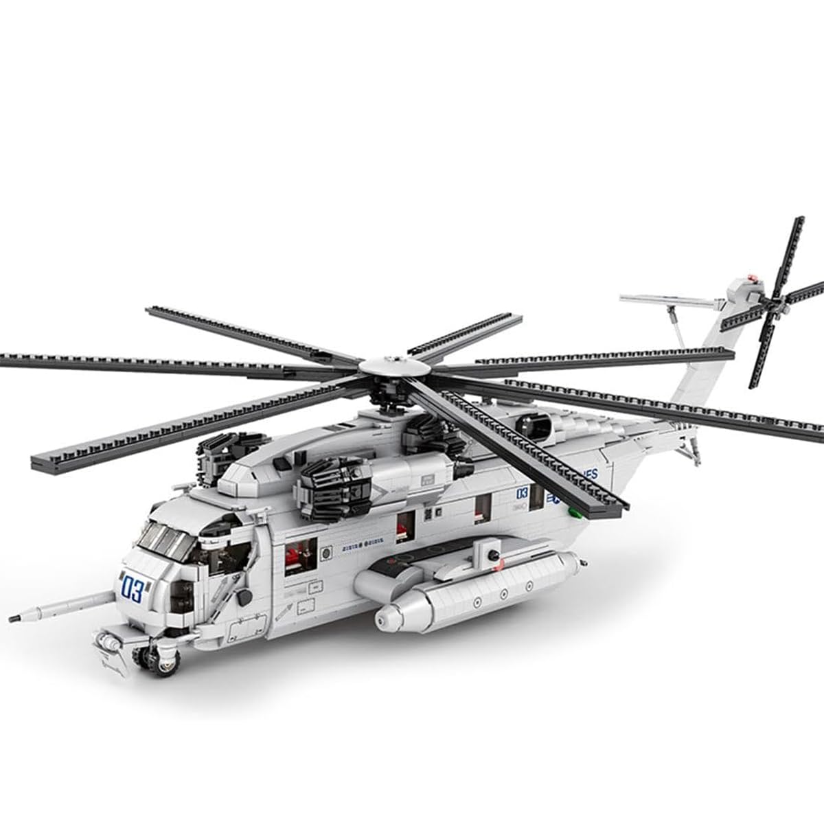 Technik Militär Flugzeug Bausteine, 2192 Teile 1/35 CH-53E Super Stallion Moderner Militärischer Hubschrauber, Mocsage Modellbausatz Flugzeug Kompatibel mit großen Marken