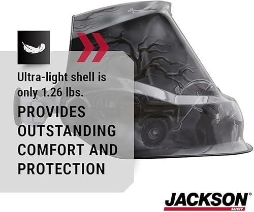 Miniatura 5 de Jackson Safety Casco de soldadura de oscurecimiento automático prémium con rango de sombra 310 claridad óptica 1111 125000 segundos Tiempo de
