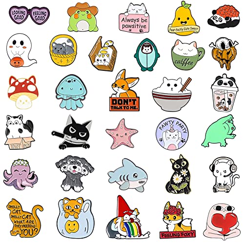 20/40/50 PCS Cute Enamel Backpack Pins, Funny Enamel Pins Bulk Set Cool Button Pins Aesthetic Brooch Lapel Pins Anime for Backpacks, Jackets, Hats, Kids, Girls2