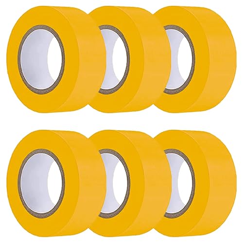 Miniatura 63 de Paquete de 10 cintas de señalización roja, rollo de marcado de neón de cinta de plástico no adhesivo, 1 pulgada x 2000 pies, cinta de marcado