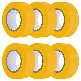 6 Pack Earth-Yellow Flagging Tape, Non-Adhesive Marking Tape, 1"*600ft