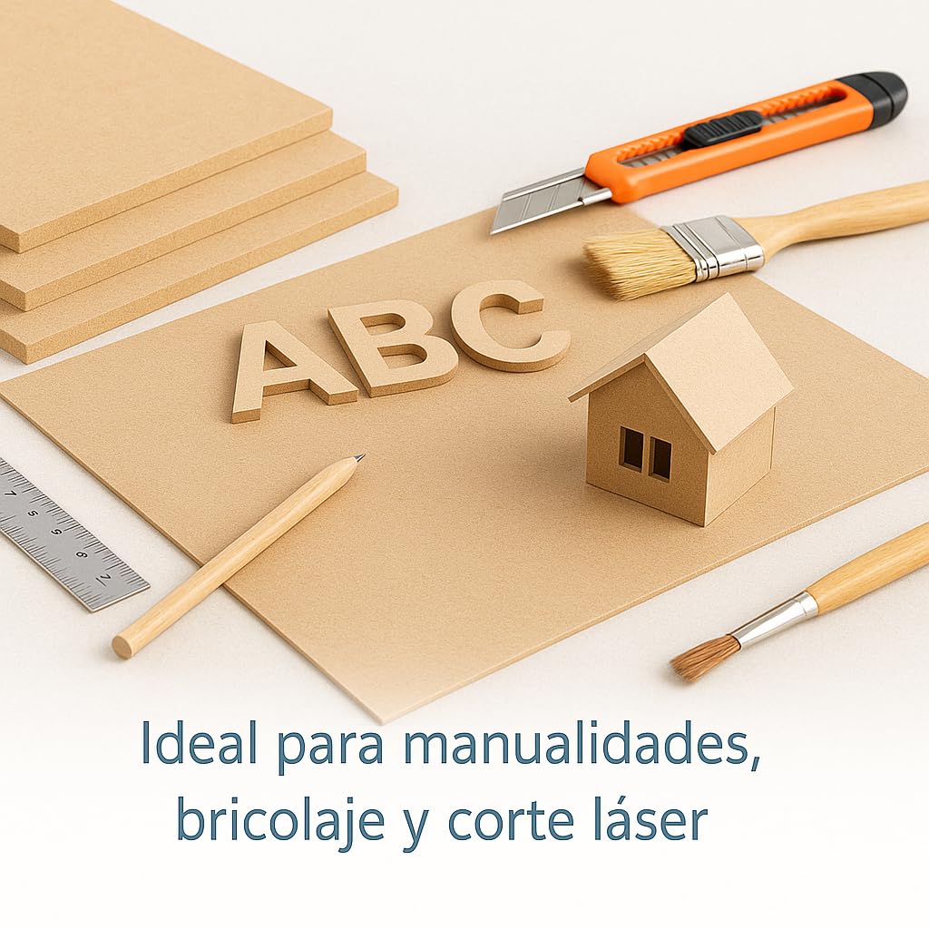 Tableros MDF con Corte a Medida – Paneles de Fibra de Madera DM 3/5/10 mm de grosor – Desde Piezas Pequeñas hasta Formatos Grandes para Carpintería, Decoración y Bricolaje (10mm, 100x100cm)