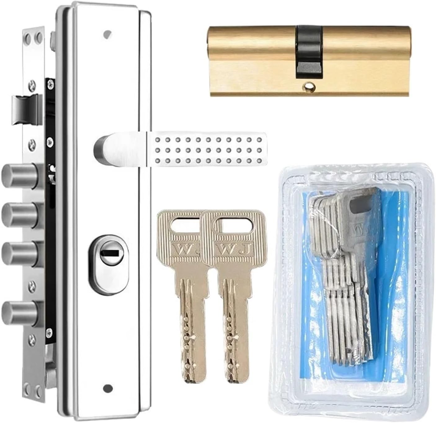 Door Handle Theft Door Lock Set Universal Door Lock Three Piece Set Door Handle Door Lock(Square A)