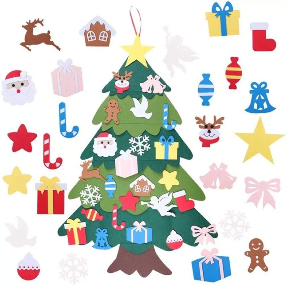 décoration de Noël Sapin de Noël Bricolage Cadeaux de Nouvel an à la Main, Ornements de tenture Murale d'arbre Artificiel décorations de Noël, A 95X70cm