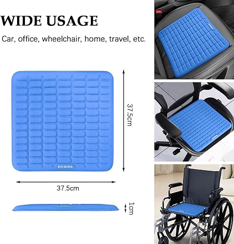 Miniatura 8 de TTMiku Cojín de asiento de gel para sentarse durante mucho tiempo, almohadilla de asiento de enfriamiento para asientos de automóvil, silla de
