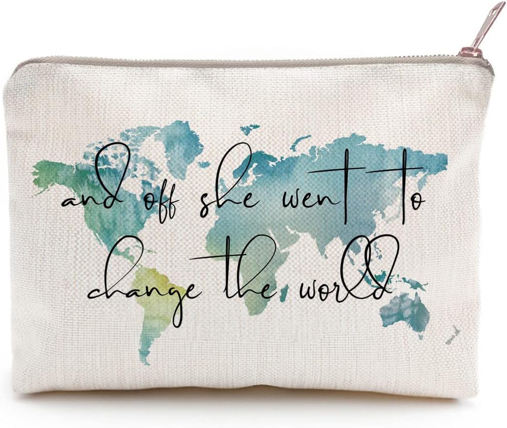 Graduation Gift For Her, Makeup Bag Gift, Graduation Gift, Daughter Gift, Sister Gift, World Map Bag, Roommate Gift