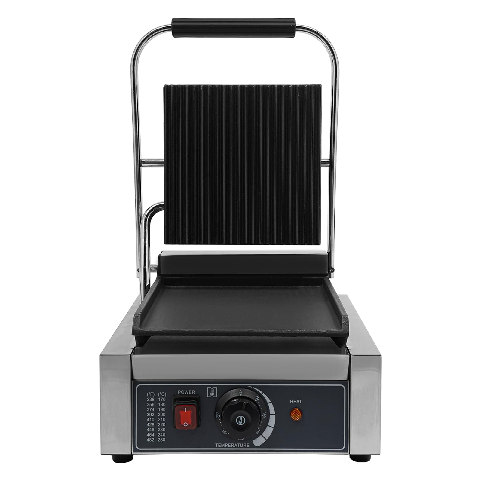 Commercial Sandwich Panini Press Grill 1800W Electric Panini Maker Non-Stick Panini Press Griddle Machine for Paninis Hamburgers Steaks Bacons, 110V