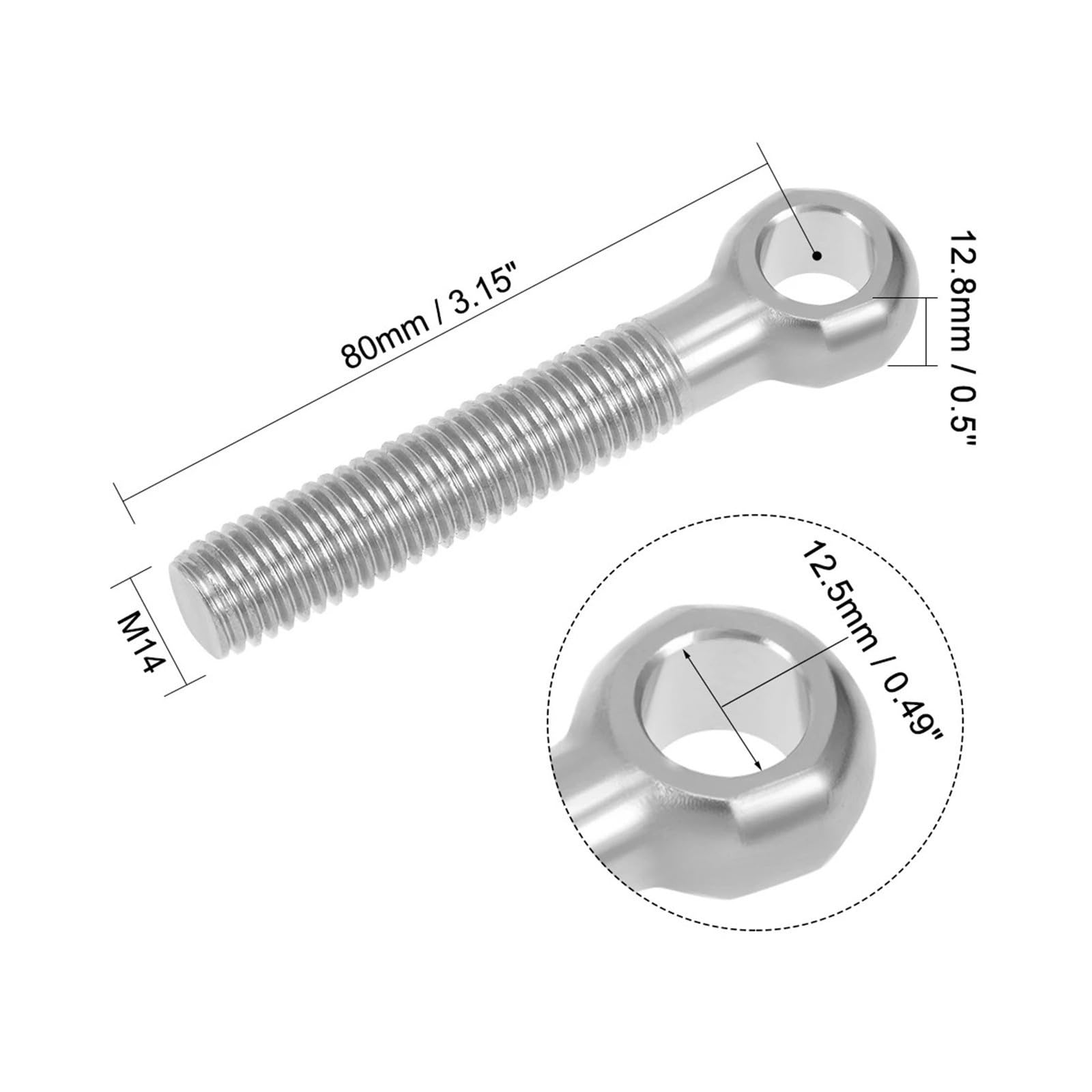 2/5pcs Threaded Eye Bolts Machinery