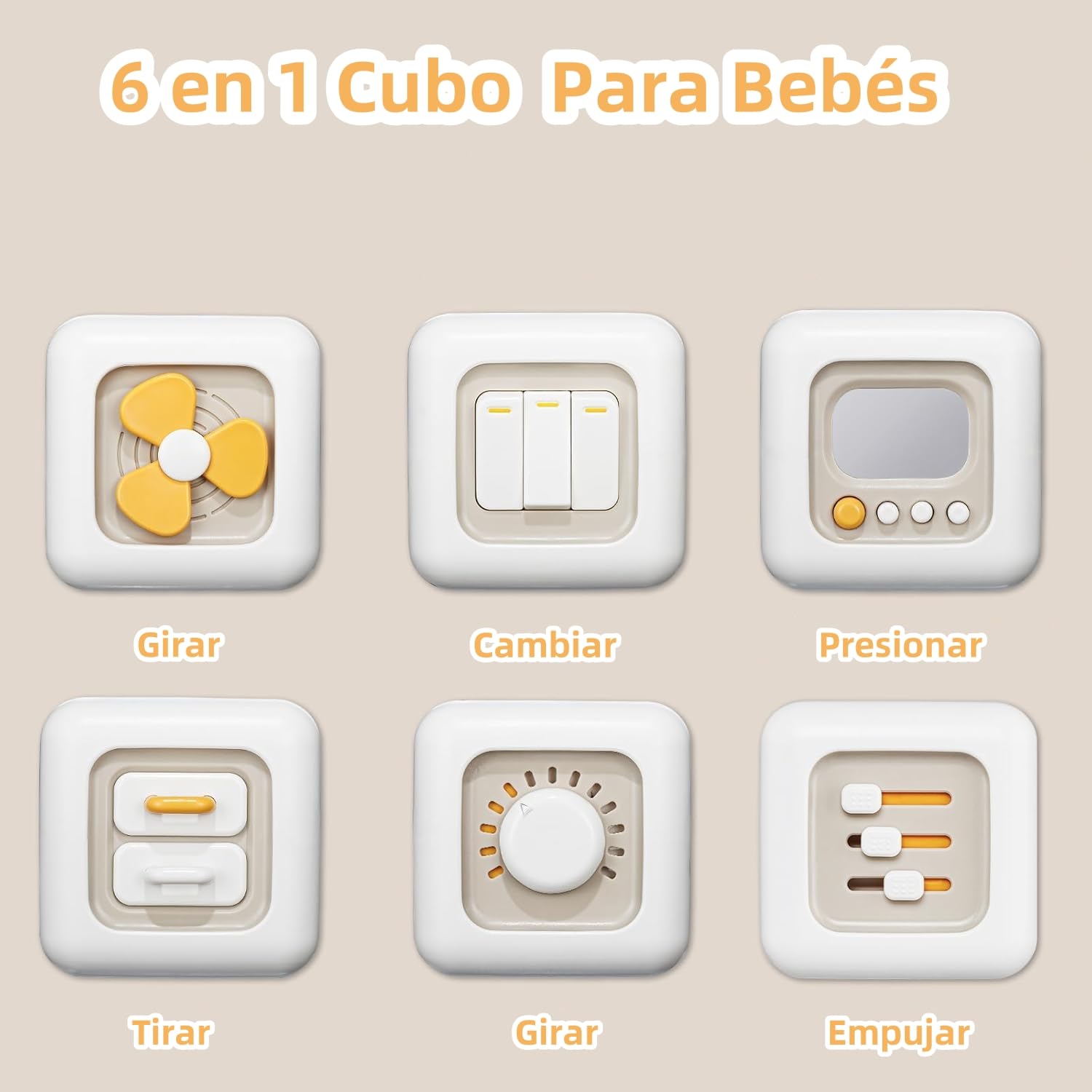 VORENUS Cubo de actividades 6 en 1 Montessori | Juguete sensorial educativo para niños de 1-3 años 12+ meses para desarrollo cognitivo y motor