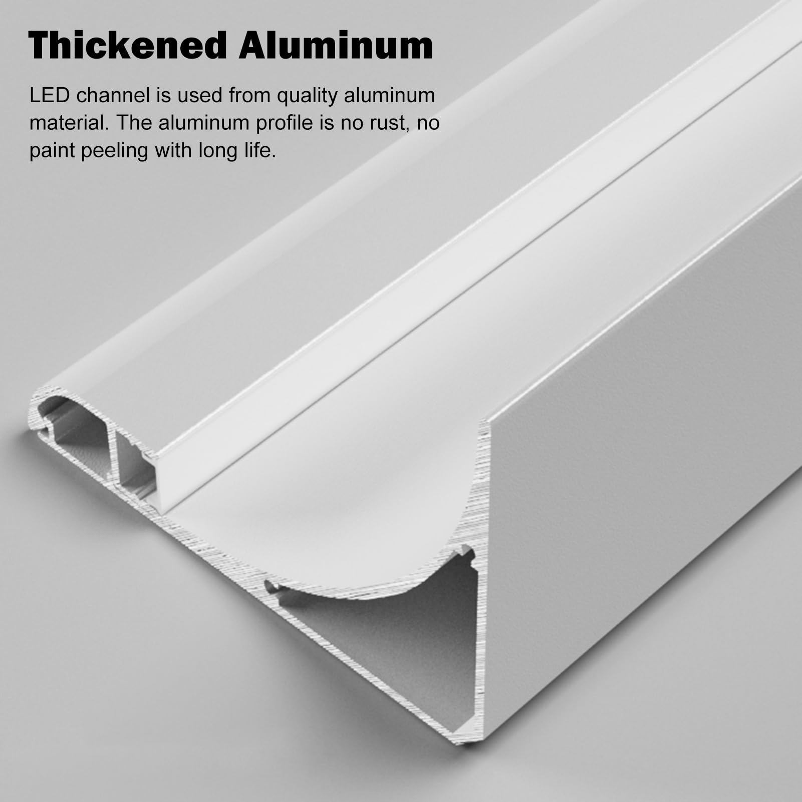 Profil aluminiowy do taśm LED, Profil aluminiowy Listwa koronowa Kanał LED pod szafką Oświetlenie teatralne Świecąca listwa przypodłogowa Instalacja w wielu rozmiarach(24m/78.7ft)