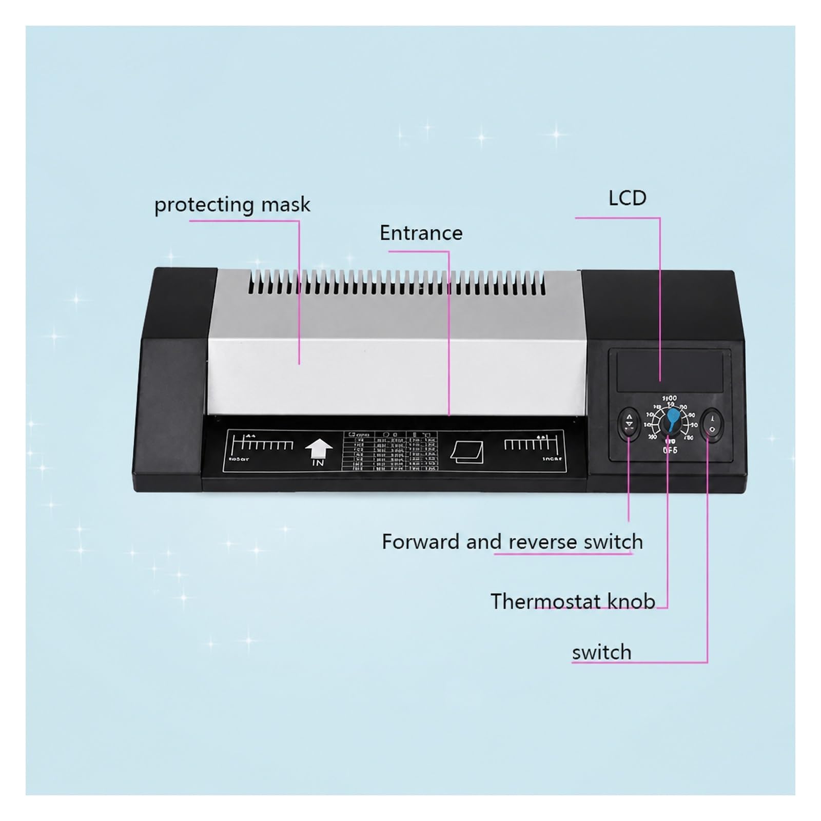 Laminator, Maszyna Do Laminowania Termicznego LM230i A4 do domu i biura | Szybkie Podgrzewanie, System 4 Rolek, 400 W, Szerokość 230 Mm, Rozgrzewanie 3–6 Minut