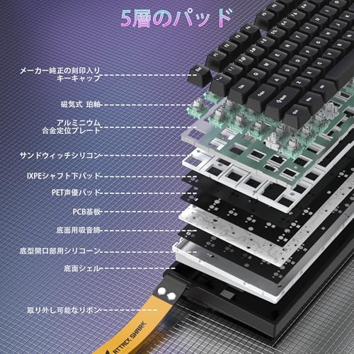 ATTACK SHARK ATTACK SHARK R82HE ゲーミングキーボード の商品画像 3