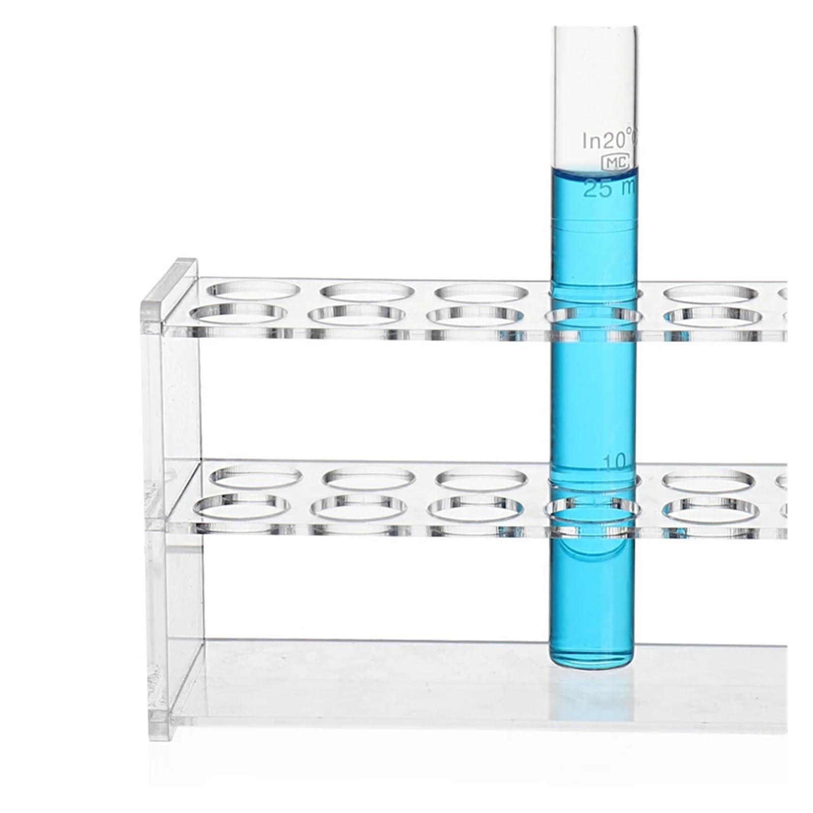 Support for tubes colorimétriques en, simple/double rangée, 6 ou 12 trous.(100ml-2x6 hloes)