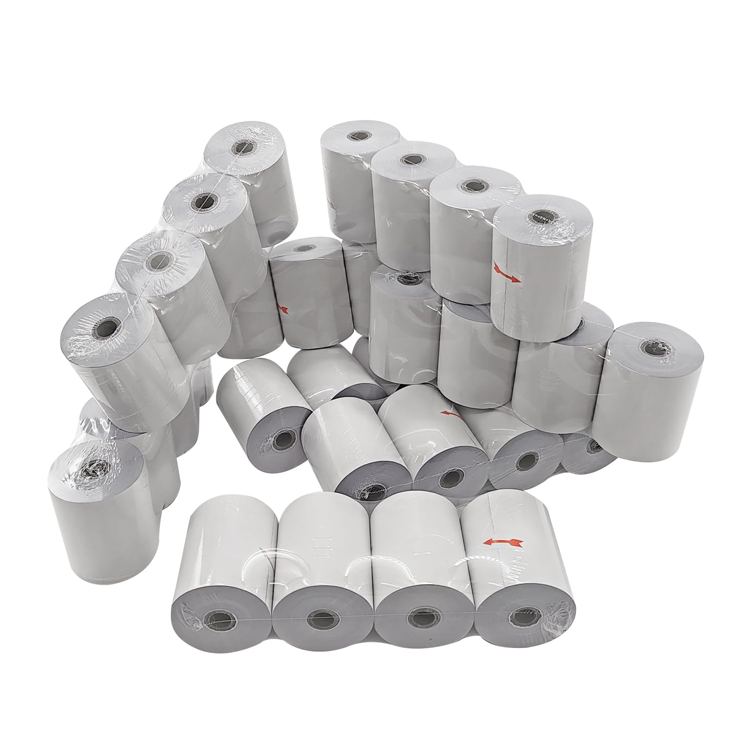 Lot de 32 rouleaux de papier autocopiant 2 plis blanc/jaune pour reçus de restaurants et points de vente | Compatible avec Star Micronics SP700, SP2000, UP389, Omni 480, TMU 220, TMU 250, etc