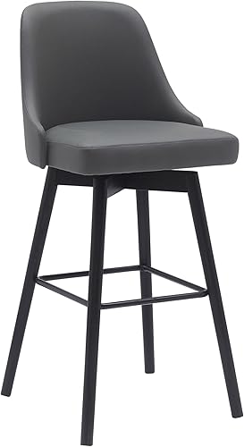 Miniatura 16 de Armen Living Stancoste Modern Farmhouse - Taburete giratorio de 26 pulgadas de altura de asiento para encimera de isla de cocina en madera de roble