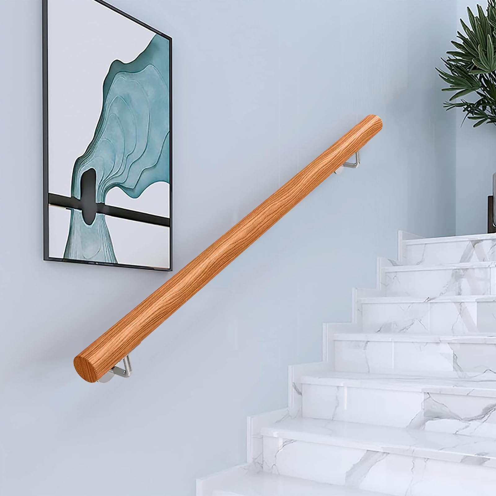 Rampe d'escalier en bois murale barre d'appui garde-corps 450cm