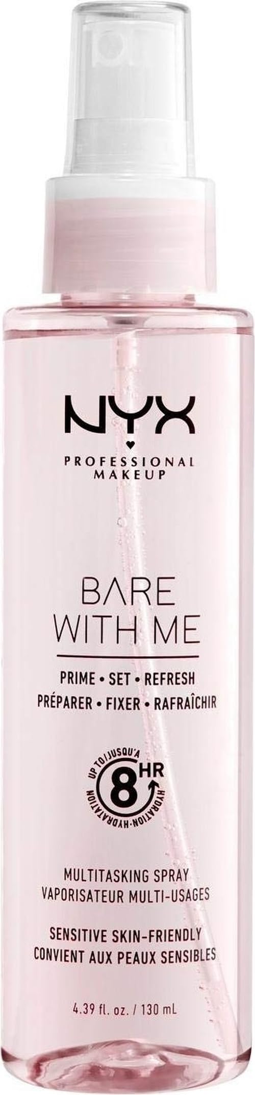 NYX PROFESSIONAL MAKEUP Bare With Me Multitasking Face Primer & Makeup Setting Spray, Hydrating Face Mist for up to 8HR Wear, Long-Lasting, Vegan Formula