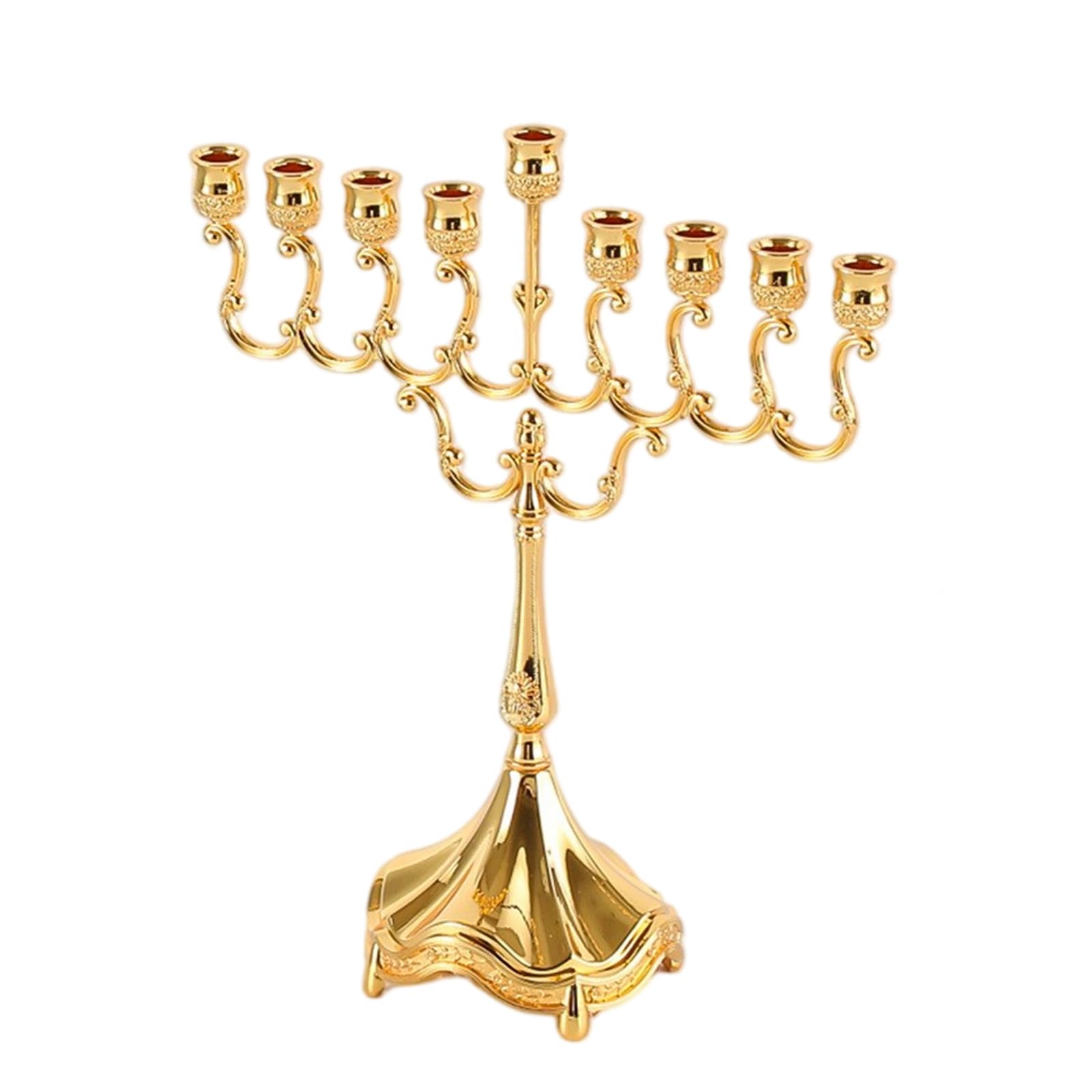 Metal Menorahs Candelabra 9 Branch Hanukkah Menorahs Holders Jewishes for Shabbat, Tabernacle Jewishes Shabbat