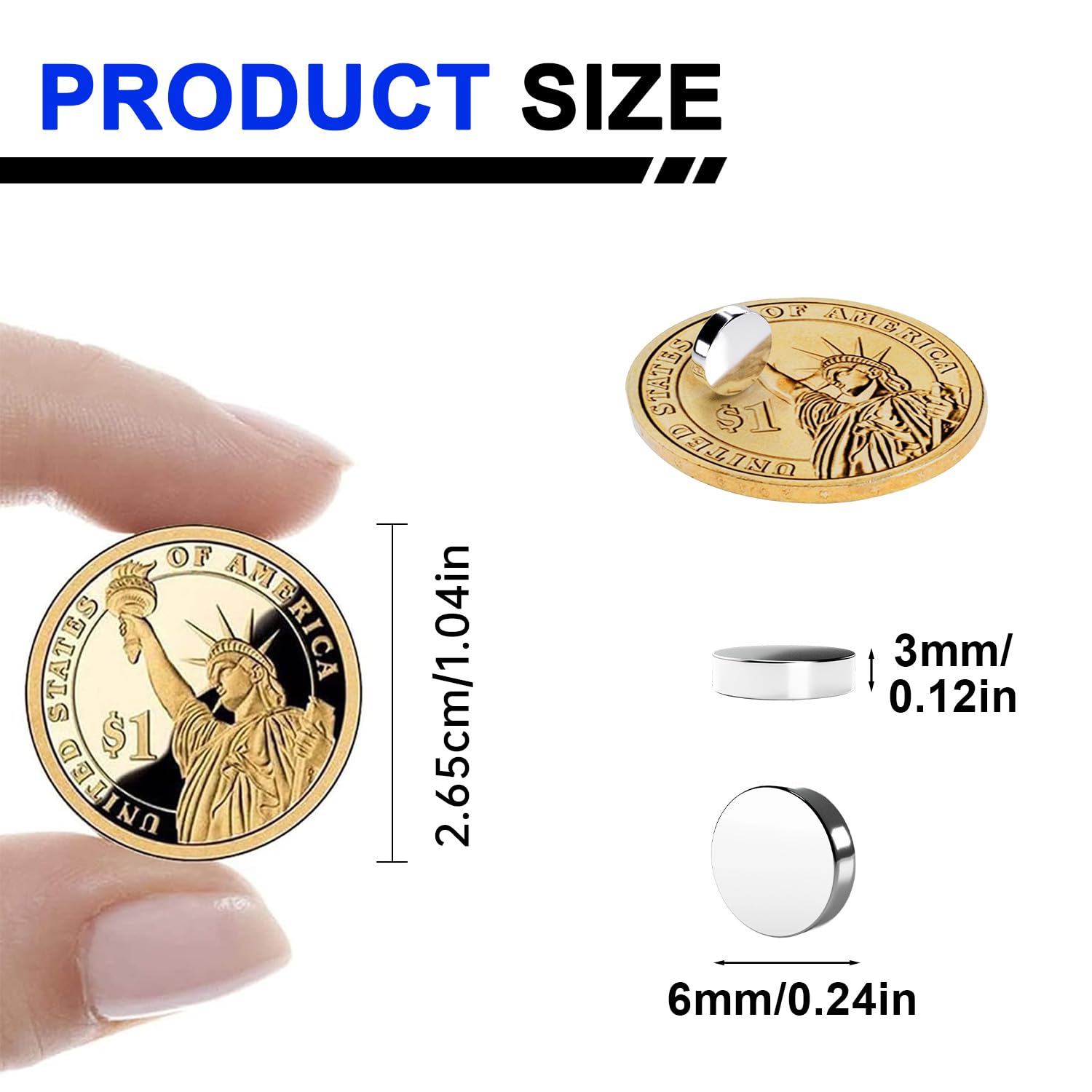 Round Magnets, 6x3mm Neodymium Magnet for Crafts, 150 Pack — Amazon image 2