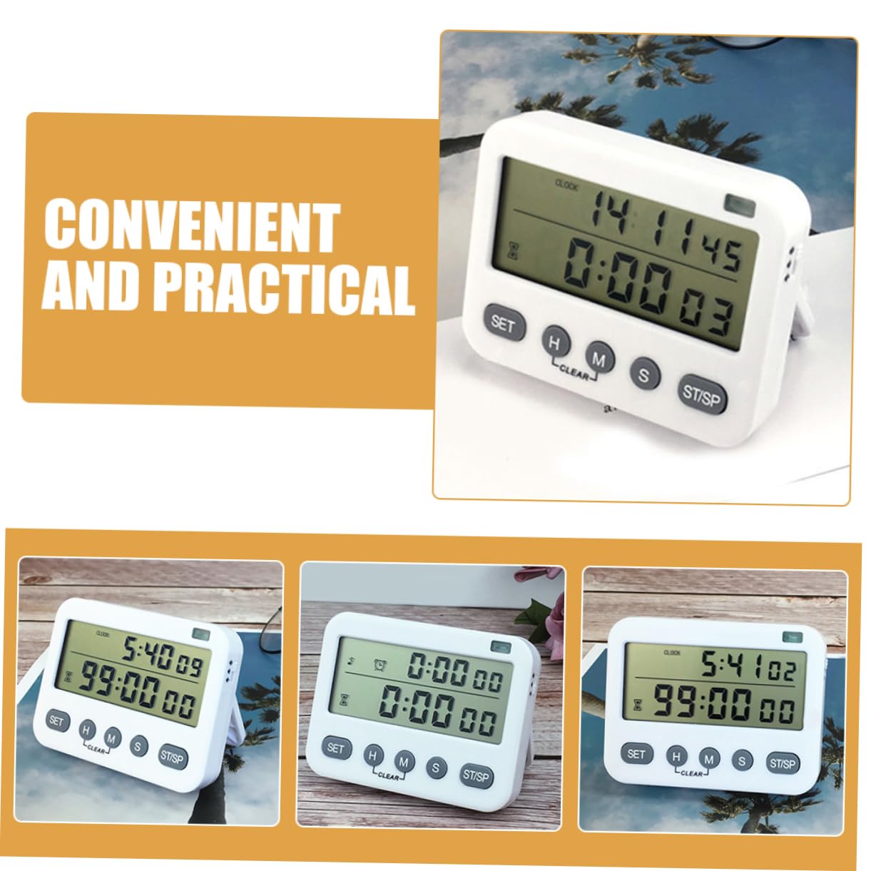 Amosfun 2 Piezas Temporizador de Alarma de Cocina - Temporizador Digital Dispositivo de de Laboratorio Reloj Arriba cronómetro de Cocina para cocinar