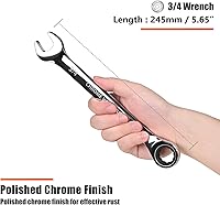 Vista 3 de Egofine Llave combinada de trinquete de 3/4 pulgadas SAE, llave de engranajes de grado industrial con diseño de 12 puntos, trinquete de 72 dientes