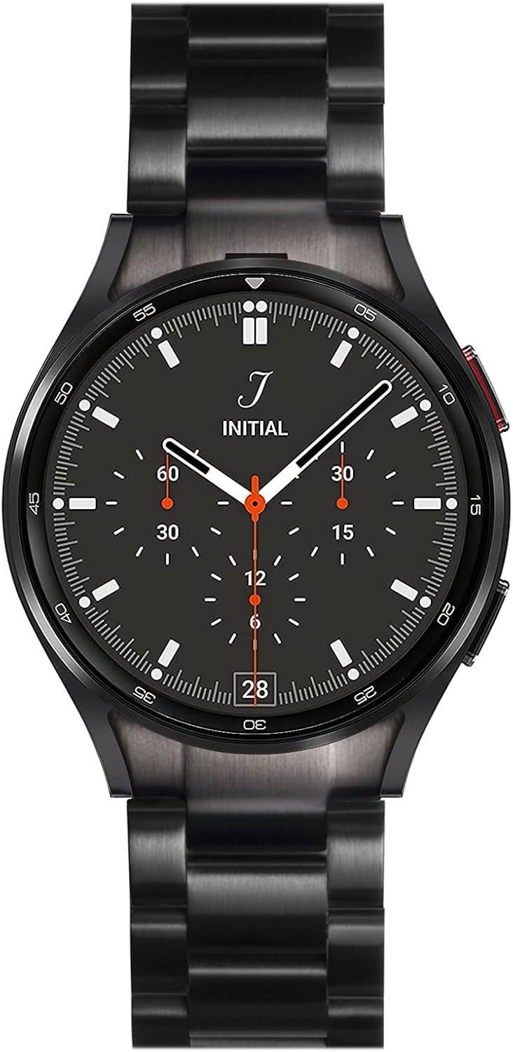 ACESTAR Bands Compatible with Samsung Galaxy Watch 4 40mm/44mm Classic 42mm/46mm Bands, No Gaps Solid Stainless Steel Strap Compatible with Samsung Galaxy Watch 4 Bands for Men Women Black