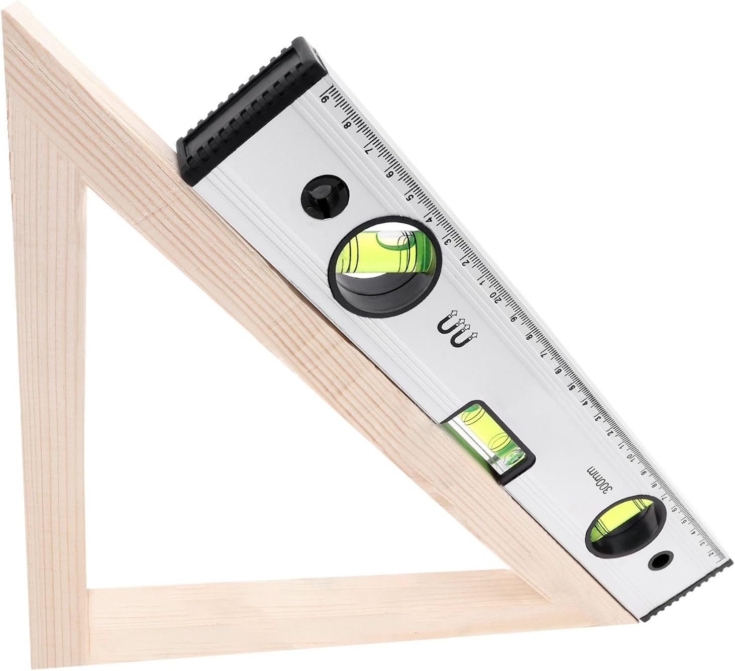 1pc 300mm Precision Magnetic Aluminum Alloy Level Ruler with Blister Design and Mm Scale