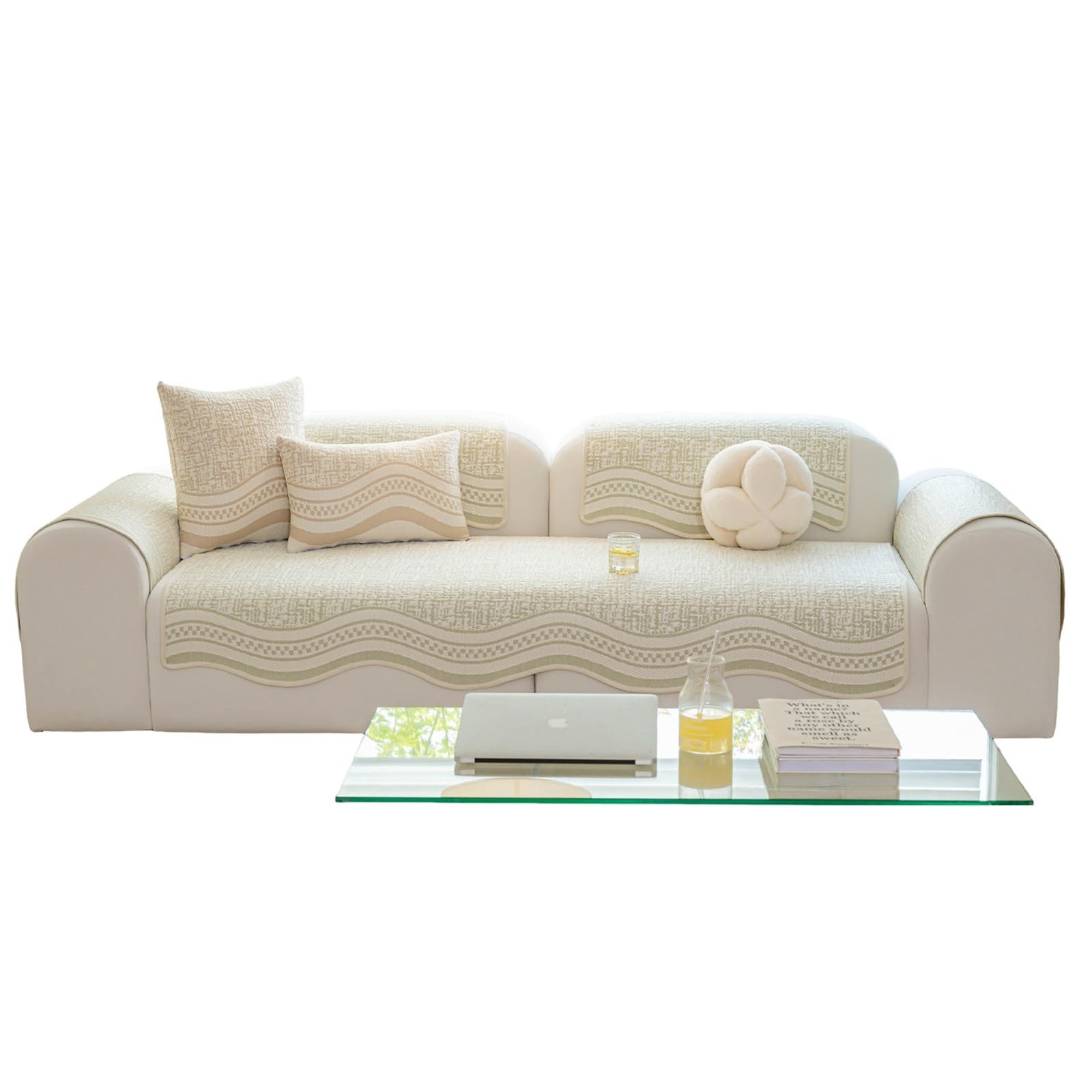 AWSQ23 Cooling Ice Silk Non-Slip Sofa Mat(Green,70 * 70cm)
