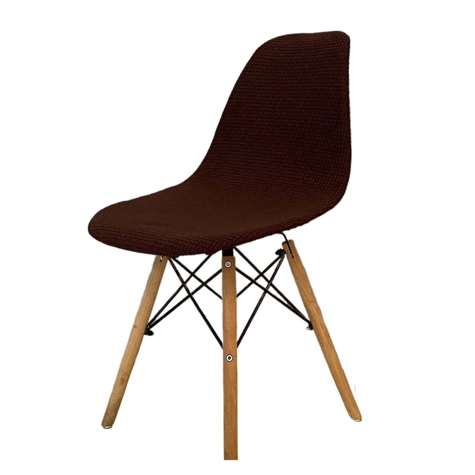 CIOPLJHKL Polar Fleece Shell Chair Cover Solid Color Jacquard Dining Slipcover Stretch Anti-dust Seat For Living Room Home for Hotel, Banquet(Chocolate)