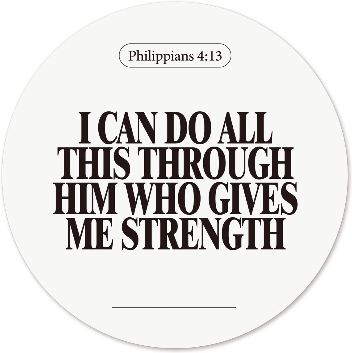 Black and White Inspirational Christian Round Mouse Pad, Modern