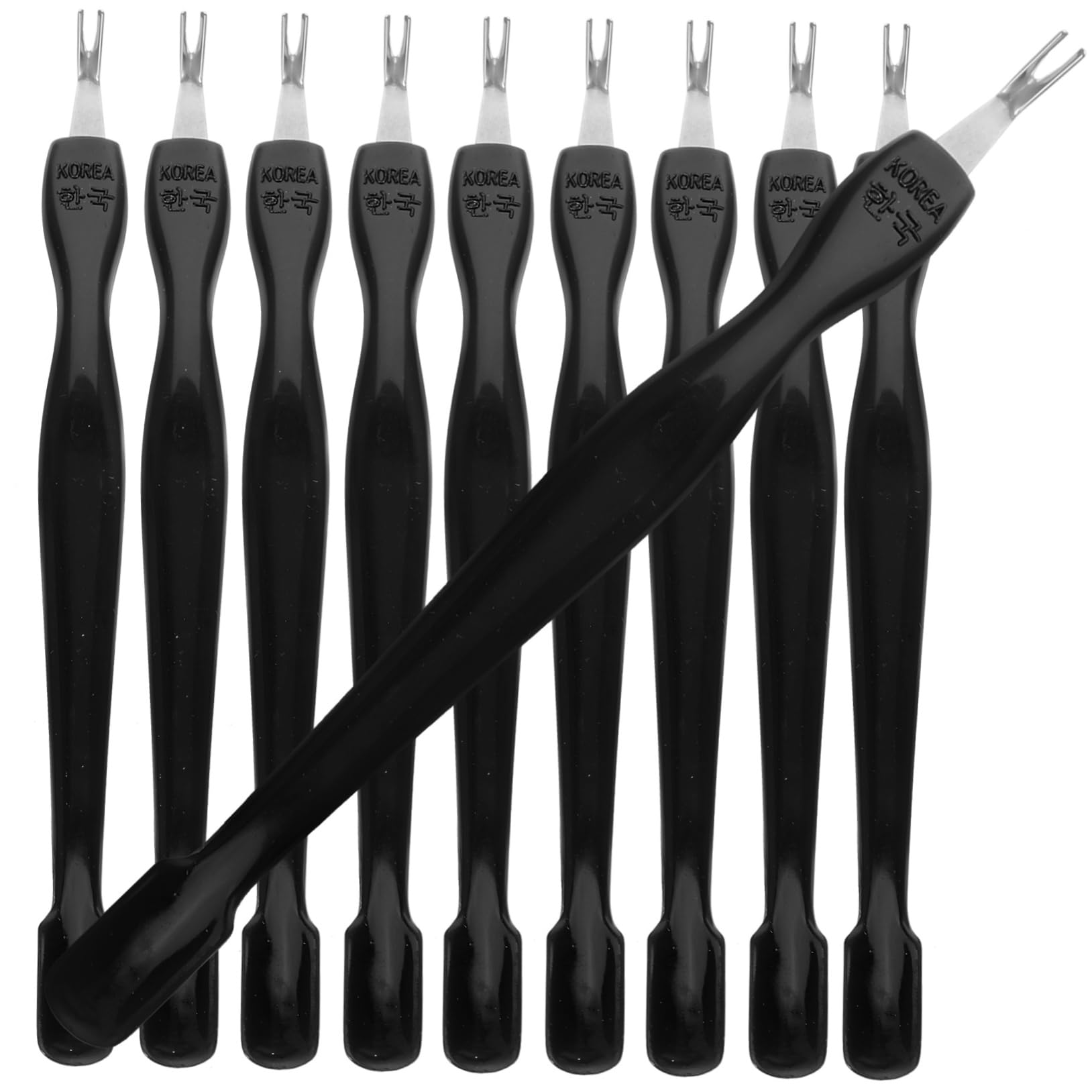 Gogogmee Ergonomic Nail Cuticle Pusher Tool Stainless Steel Fork Shovel 10pcs Set Cuticle Trimmer for Nail Care
