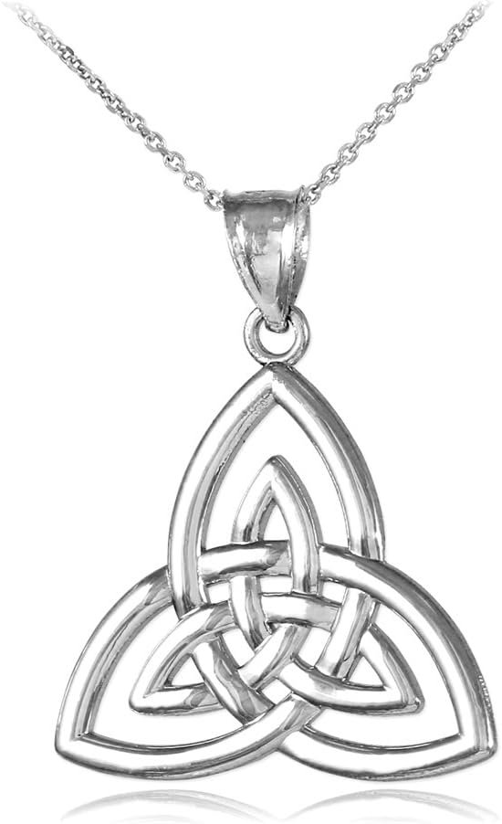 925 Sterling Silver Celtic Triquetra Pendant Necklace, 22"