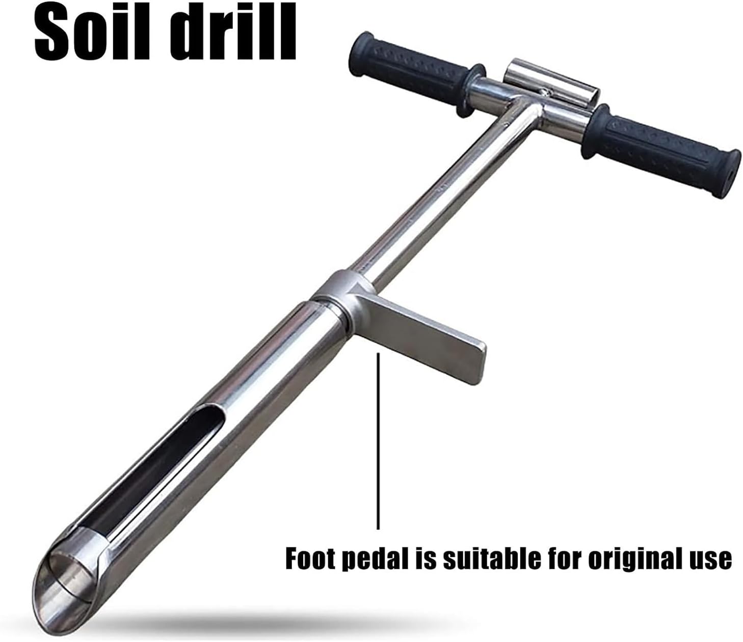 Soil Sample Probe - 20'' Sturdy Soil Sampling Tool with T-Shaped Handle and Pedal, Lightweight and Durable for Easy Garden and Lawn Maintenance