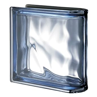 Pegasus Metalized Blue Wave Linear End Glass Block