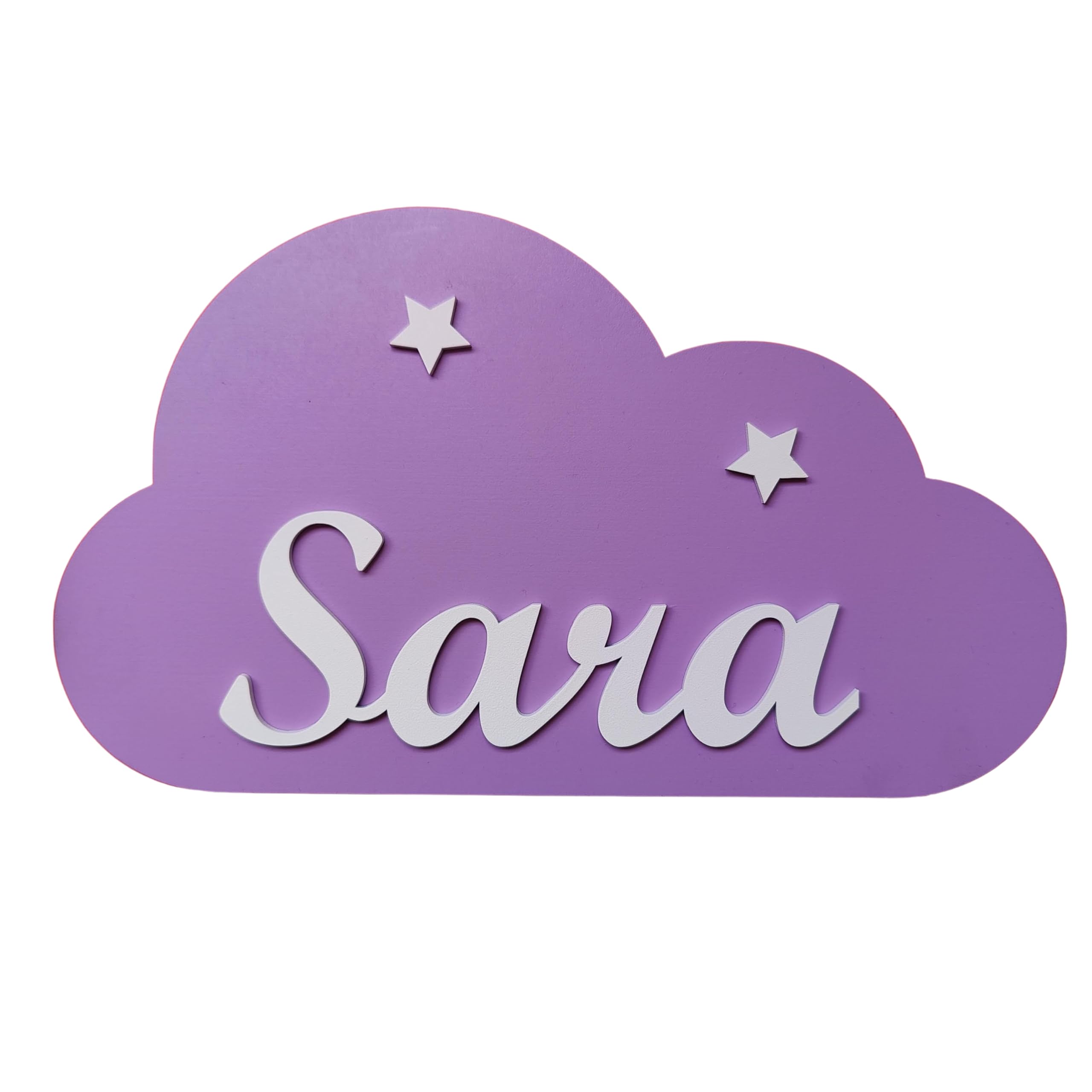 EVYRE | Placa Decorativa Infantil De Madera | Forma De Nube Personalizada Con El Nombre Para Niño y Niña | Regalos Originales Y Únicos, Decoraciones De Pared o Puerta | Regalos Personalizados Bebé
