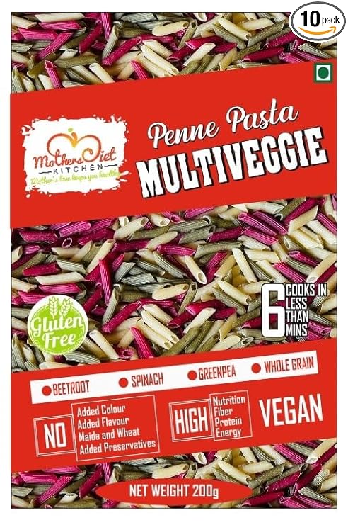 Gluten Free Multi Veggie Penne Pasta 200g | No Maida No Sooji | Power of Veggie I