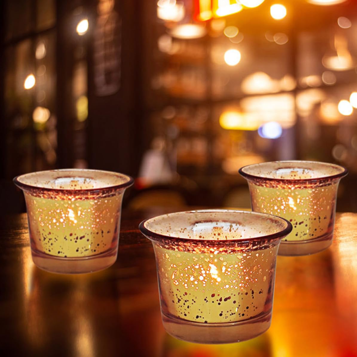 12 Stück Glas Teelichthalter Becher für Selbstgemacht Kerzen, Gold