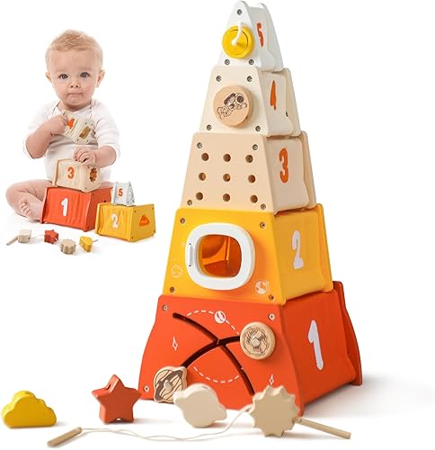 OESSUF Caja de anidación de juguetes apilables, Juguetes Montessori apilamiento y bloques de anidación, Juguetes educativos Montessori para niños disponible en Yaxa Venezuela