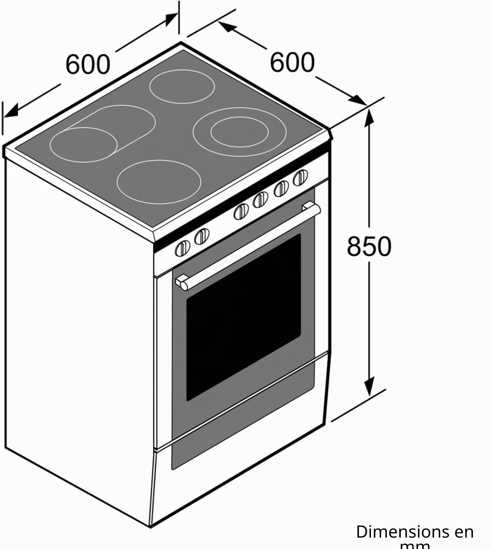 Siemens HK9S5A240, iQ500 Cuisinière électrique autonome avec plaque de cuisson vitrocéramique, 60 cm, chauffage rapide, aide à l'auto-nettoyage, 3D Air chaud, CookControl 10 programmes automatiques
