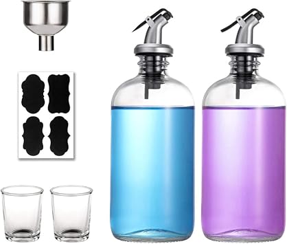 Mouthwash Dispenser - 453.6G Glass Shot Bottles | Reusable Glass