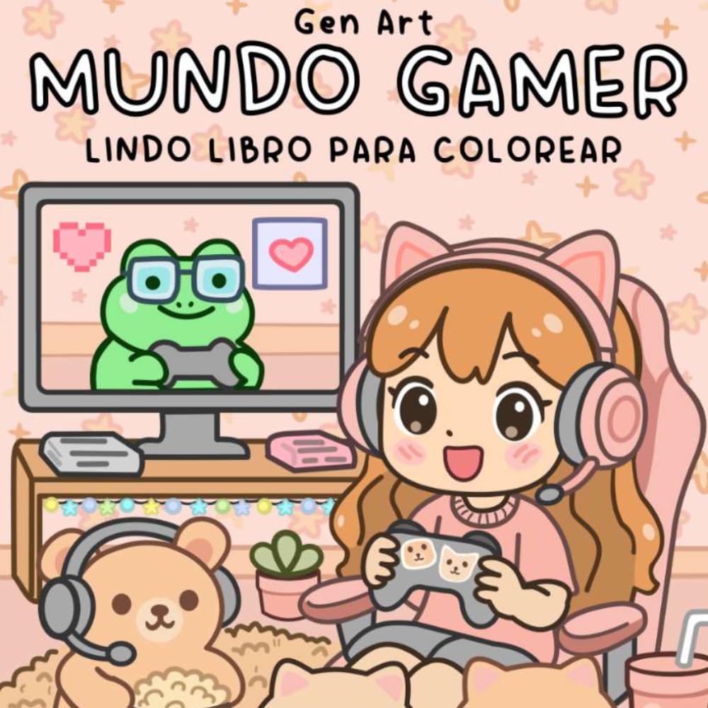 Mundo Gamer: Lindo libro para colorear para adultos y niños.