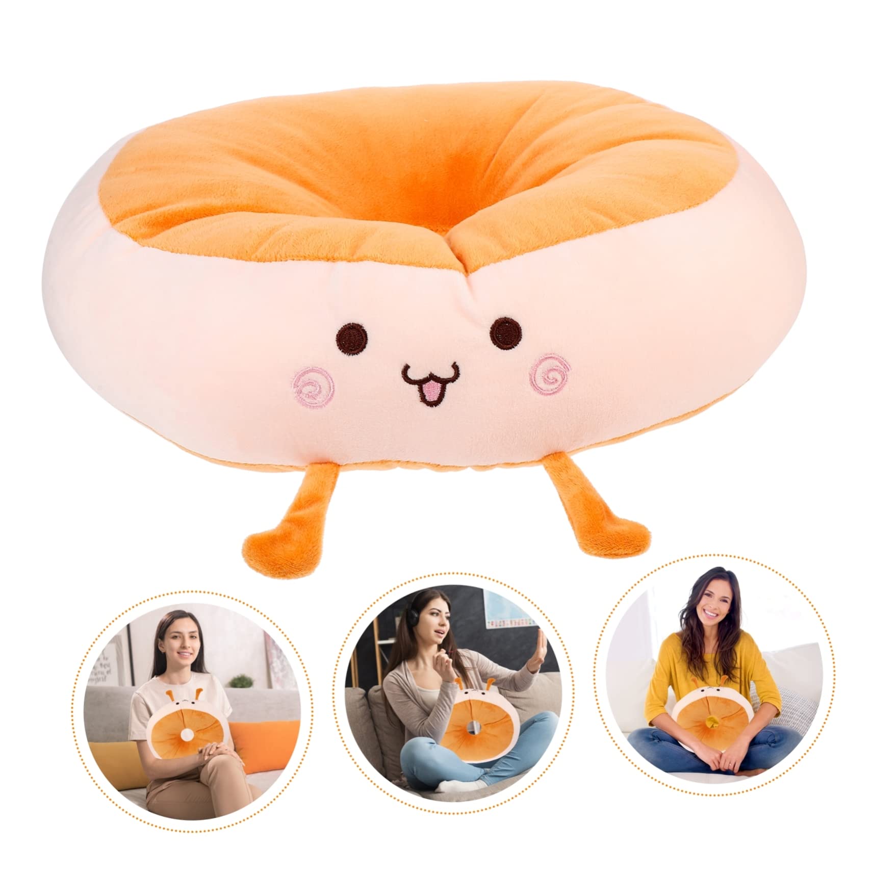Cuscino Rotondo in Peluche Arancione per Sedia Ufficio e Soggiorno, Comodo e Resistente per Uso Prolungato in Aula o Casa