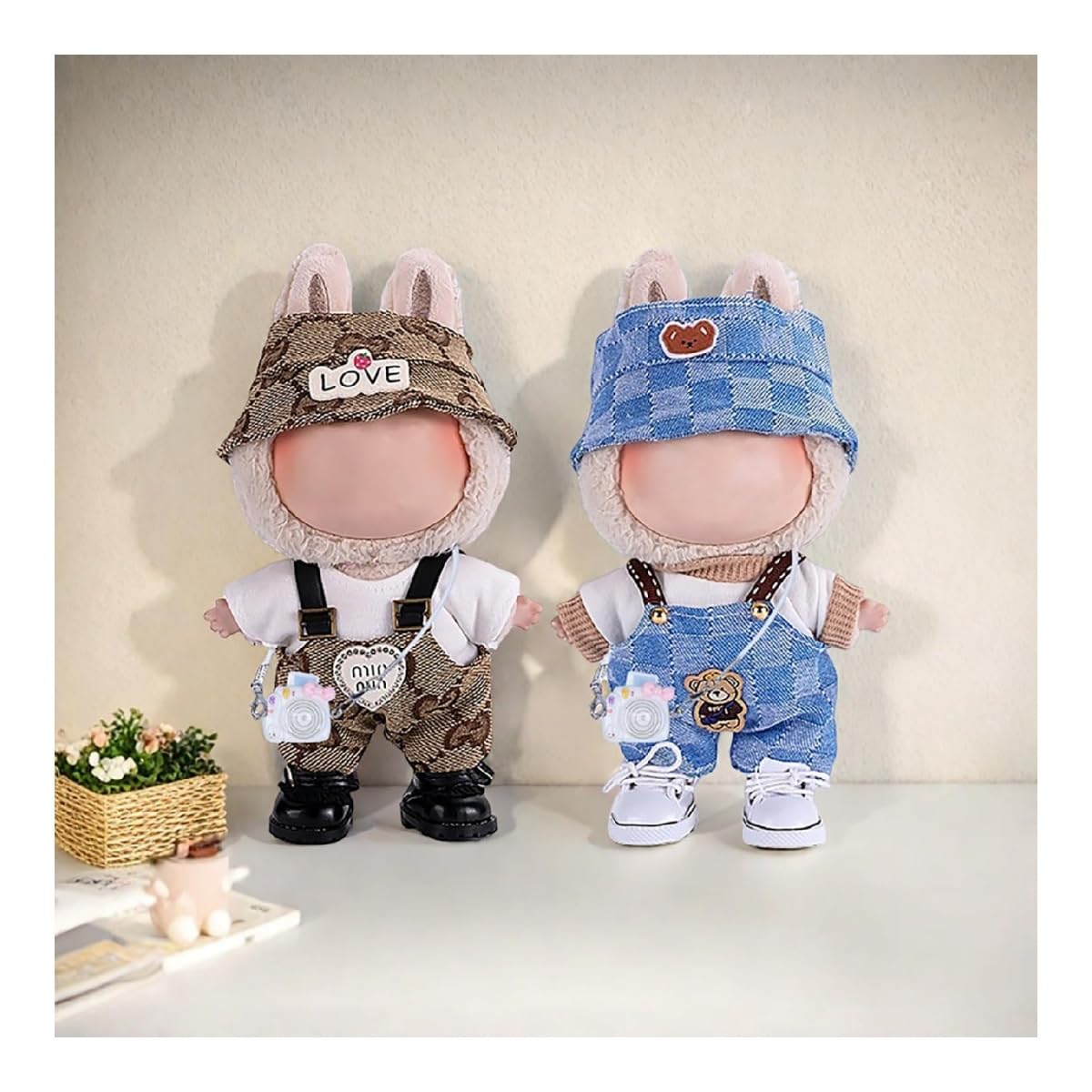 4 Pièces Ensemble Vêtements + Accessoires Pour Poupée Labubu 15/17 Cm