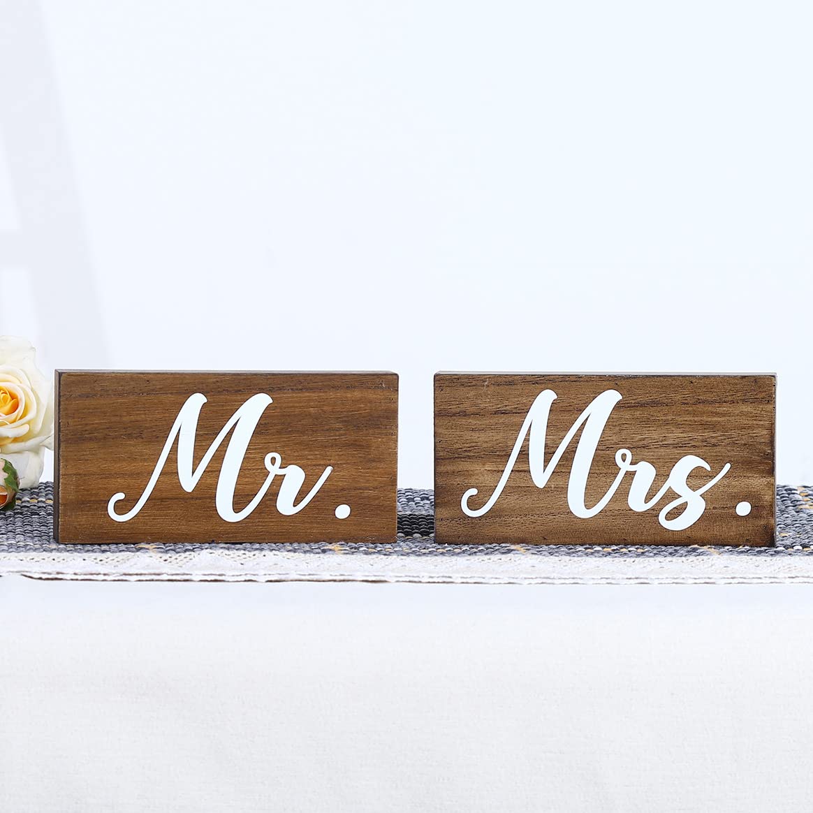 Mr & Mrs Sign for Table, Freestanding Wooden Wedding Letters, Home, Anniversary, Valentine's Day Decoration, Bridal Shower or Engagement Gift
